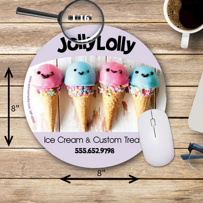 Mouse Carpet™ Heavy-Duty Round Fabric Mouse Pad (8"x1/16") THIN