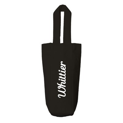 12 Oz. Canvas Single Bottle Wine Tote (3" x 10.5" x 3")